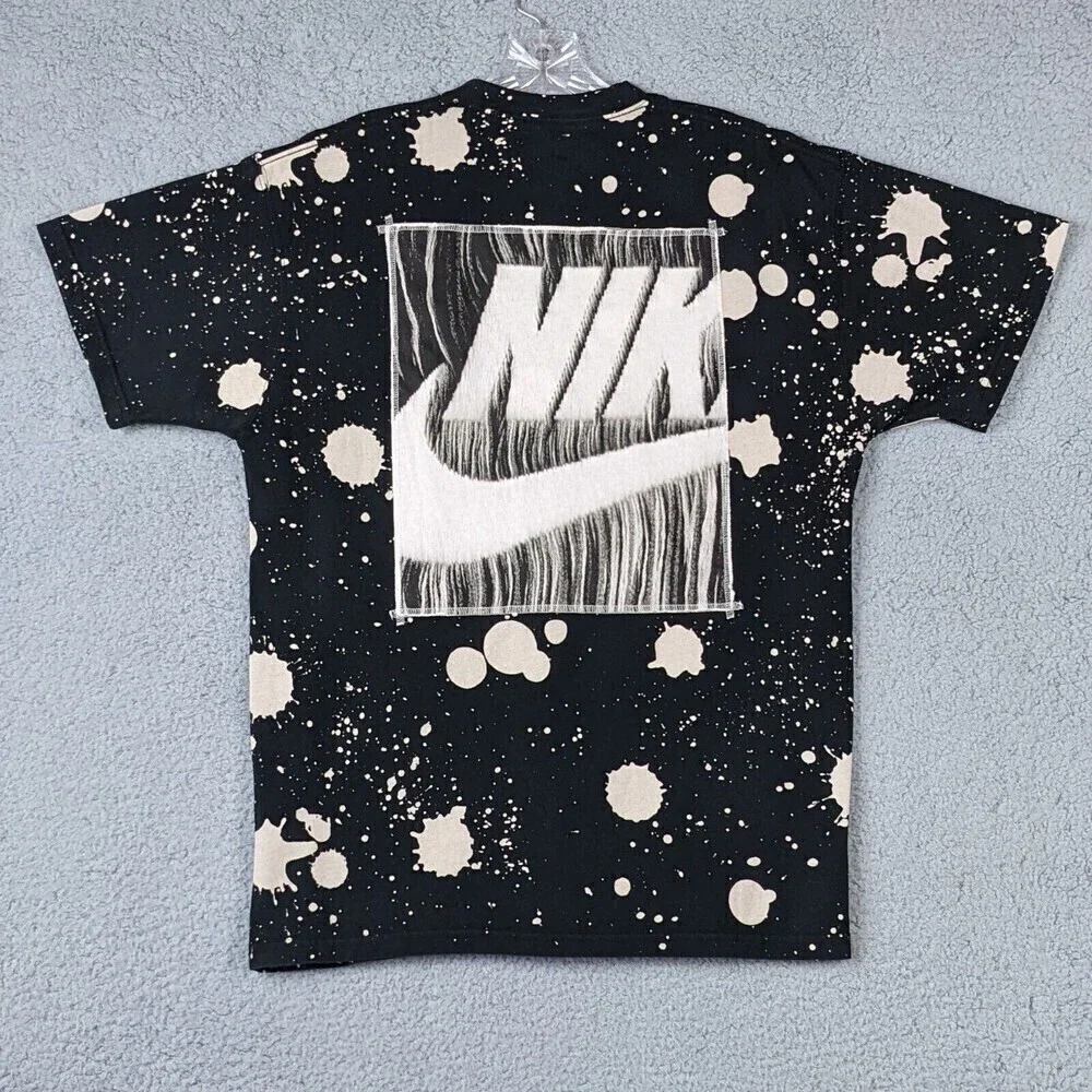 Nike Men's Paint Splash Black/White T Shirt All Over Print Graphic Medium - Picture 1 of 8